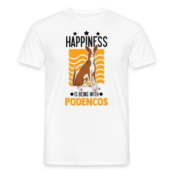 Happiness is being with Podencos - Männer T-Shirt - Weiß - Vorne - AI Model Male 178 dark (178cm)
