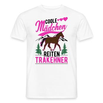 Coole Mädchen reiten Trakehner - Männer T-Shirt - Weiß - Vorne - AI Model Male 178 dark (178cm)
