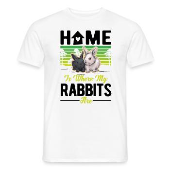 La maison est l’endroit où mes lapins sont lapins - T-shirt homme - blanc - Devant - AI Model Male 178 dark (178cm)