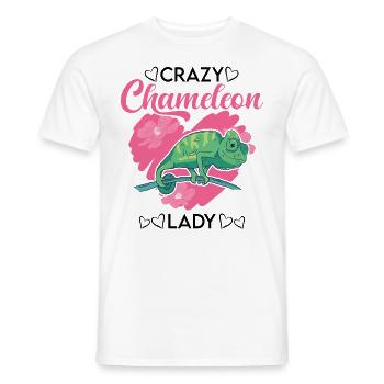 Crazy Chameleon Mme Crazy Chameleon lady - T-shirt homme - blanc - Devant - AI Model Male 178 dark (178cm)