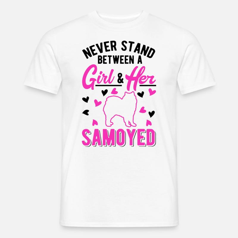 Samojede Mädchen Schlittenhund - Männer T-Shirt - Weiß