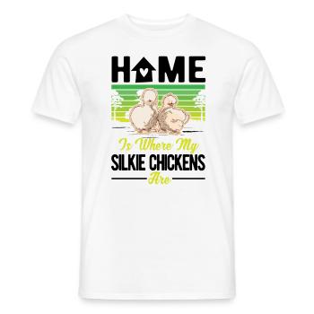 Silk Chicken Home Silkie Chicken - T-shirt homme - blanc - Devant - AI Model Male 178 dark (178cm)