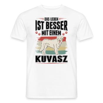 Das Leben ist besser mit einem Kuvasz - Männer T-Shirt - Weiß - Vorne - AI Model Male 178 dark (178cm)