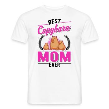Best Capybara Mom Ever Wasserschwein Capibara - Men's T-Shirt - white - Front - AI Model Male 178 dark (178cm)