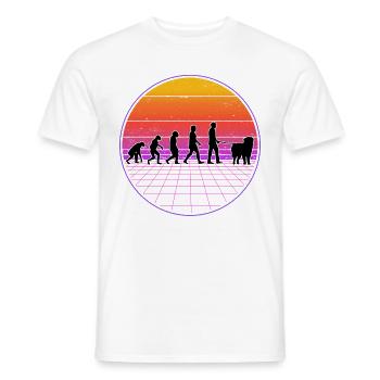 Leonberger Evolution Vaporwave - Men's T-Shirt - white - Front - AI Model Male 178 dark (178cm)