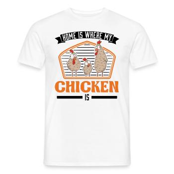 Home is where my Chicken is Chickens - Men's T-Shirt - white - Front - AI Model Male 178 dark (178cm)