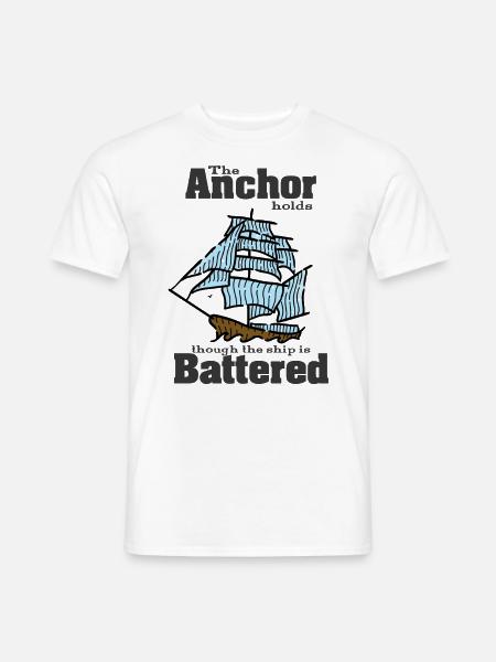 Segelschiff mit Anker - Männer T-Shirt - Weiß