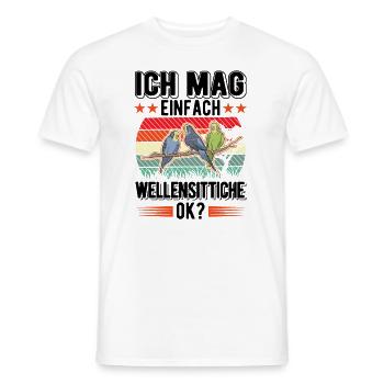 Ich mag einfach Wellensittiche Welli - Männer T-Shirt - Weiß - Vorne - AI Model Male 178 dark (178cm)