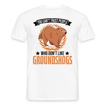 Murmeltier Geschenk Groundhog Day Woodchuck - Männer T-Shirt - Weiß - Vorne - AI Model Male 178 dark (178cm)
