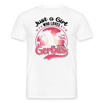 Juste une fille qui aime Gerbils Mädchen Rennmaus - T-shirt homme - blanc - Devant - AI Model Male 178 dark (178cm)