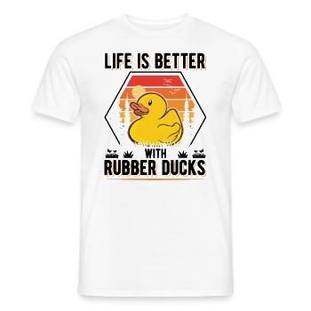 La vie est meilleure avec Rubber Ducks Rubber Duck - T-shirt homme - blanc - Devant - AI Model Male 178 dark (178cm)