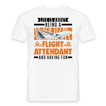 Flight Attendant Stewardess Gift Flight Attendant - Men's T-Shirt - white - Front - AI Model Male 178 dark (178cm)