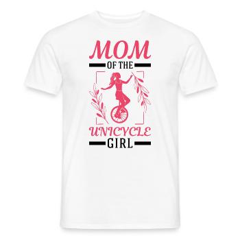Mom of the Unicycle Girl Einrad Mama - Men's T-Shirt - white - Front - AI Model Male 178 dark (178cm)