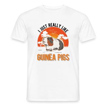 J’aime beaucoup les cochons d’Inde Meerschweinchen - T-shirt homme - blanc - Devant - AI Model Male 178 dark (178cm)