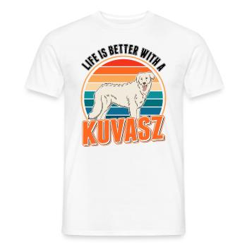 La vie est meilleure avec un chien Kuvasz - T-shirt homme - blanc - Devant - AI Model Male 178 dark (178cm)