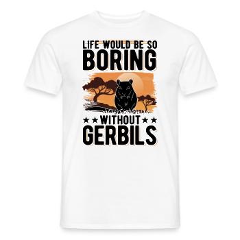 Gerbil Gift Racing Rat Germesau - Men's T-Shirt - white - Front - AI Model Male 178 dark (178cm)