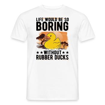 Canard en caoutchouc Cadeau Canard Grinçant Canard Bain Canard - T-shirt homme - blanc - Devant - AI Model Male 178 dark (178cm)