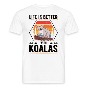 Life is better with Koalas Koala Bear - Men's T-Shirt - white - Front - AI Model Male 178 dark (178cm)