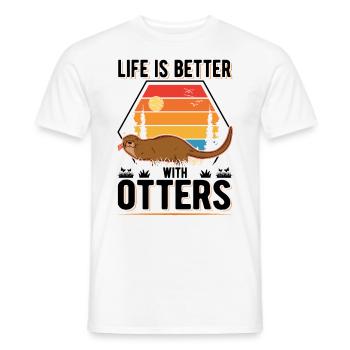 La vie est meilleure avec Otters Otter Sea Otter - T-shirt homme - blanc - Devant - AI Model Male 178 dark (178cm)