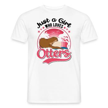 Otter Girl Otter Sea Otter - Men's T-Shirt - white - Front - AI Model Male 178 dark (178cm)