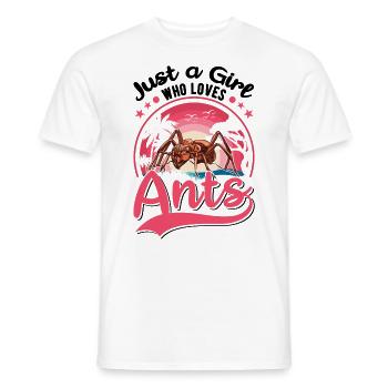 Ants Girl Ant Farm Fire Ants - Men's T-Shirt - white - Front - AI Model Male 178 dark (178cm)