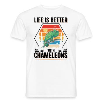 La vie est meilleure avec Chameleons Chameleon - T-shirt homme - blanc - Devant - AI Model Male 178 dark (178cm)