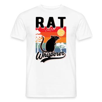 Rattenflüsterer Ratte Geschenk - Männer T-Shirt - Weiß - Vorne - AI Model Male 178 dark (178cm)