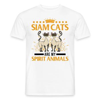Siamese Cats Ding Siam Cat Siamese Cat - Men's T-Shirt - white - Front - AI Model Male 178 dark (178cm)