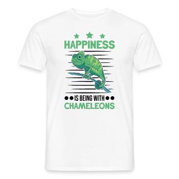 La felicidad es estar con camaleones camaleón - Camiseta hombre - blanco - delante - AI Model Male 178 dark (178cm)