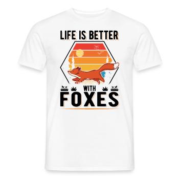 La vie est meilleure avec Foxes Fuchs - T-shirt homme - blanc - Devant - AI Model Male 178 dark (178cm)