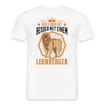 Life is better with a Leonberger - Men's T-Shirt - white - Front - AI Model Male 178 dark (178cm)