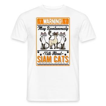 Siamkatze Geschenk Siamesische Katze Siam Cat - Männer T-Shirt - Weiß - Vorne - AI Model Male 178 dark (178cm)