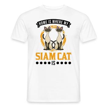 Siamese Cat Home Siam Cat Siamese Cat - Men's T-Shirt - white - Front - AI Model Male 178 dark (178cm)