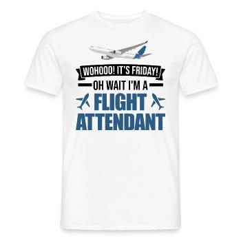 Flight Attendant Gift Stewardess Flight Attendant - Men's T-Shirt - white - Front - AI Model Male 178 dark (178cm)