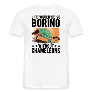 Chameleon Cadeau Caméléon - T-shirt homme - blanc - Devant - AI Model Male 178 dark (178cm)