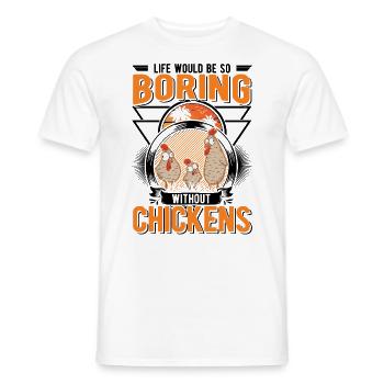 Poulailler de producteur de cadeaux de poulet - T-shirt homme - blanc - Devant - AI Model Male 178 dark (178cm)