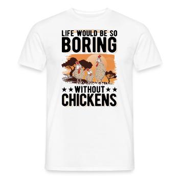 Poulailler de producteur de cadeaux de poulet - T-shirt homme - blanc - Devant - AI Model Male 178 dark (178cm)