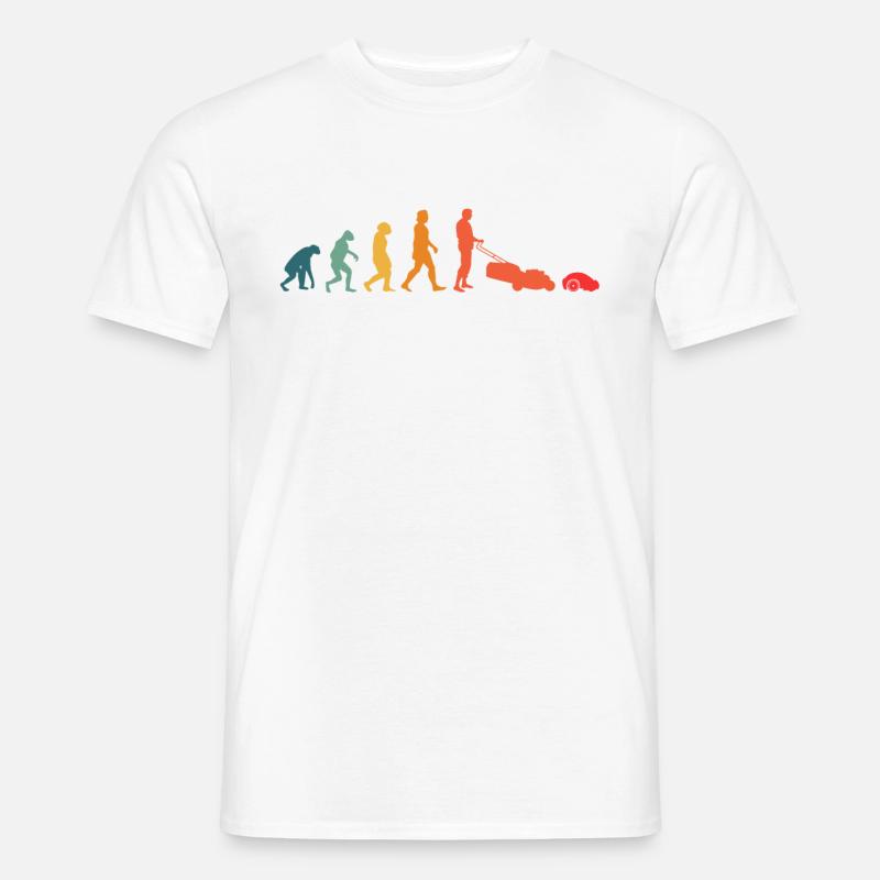Mähroboter Evolution Retro Rasenroboter - Männer T-Shirt - Weiß