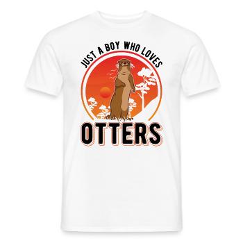 Loutre Jeune Loutre de mer - T-shirt homme - blanc - Devant - AI Model Male 178 dark (178cm)