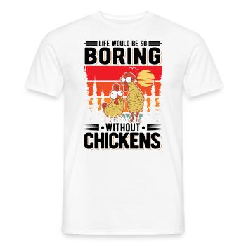 Poulailler de producteur de cadeaux de poulet - T-shirt homme - blanc - Devant - AI Model Male 178 dark (178cm)