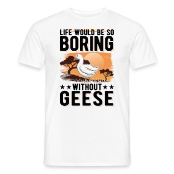 Geese Gift Goose Breeder Goose - Men's T-Shirt - white - Front - AI Model Male 178 dark (178cm)