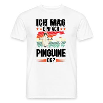 Ich mag einfach Pinguine - Männer T-Shirt - Weiß - Vorne - AI Model Male 178 dark (178cm)