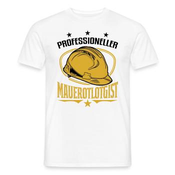 Professional Wallologist Master Mason Maurer - Men's T-Shirt - white - Front - AI Model Male 178 dark (178cm)