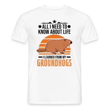 Murmeltier Groundhog Day Marmot Woodchuck - Männer T-Shirt - Weiß - Vorne - AI Model Male 178 dark (178cm)