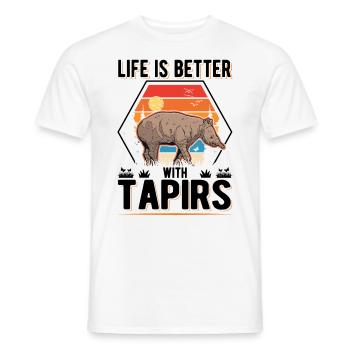 Life is better with Tapirs - Men's T-Shirt - white - Front - AI Model Male 178 dark (178cm)