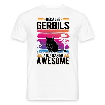 Gerbil Gift Racing Rat Germesau - Men's T-Shirt - white - Front - AI Model Male 178 dark (178cm)