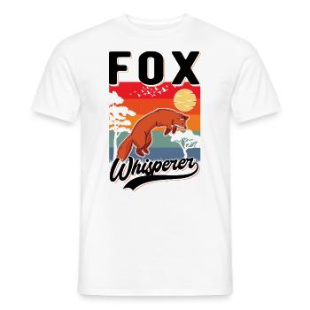 Fox Whisperer Fox Gift Fox Whisperer - Men's T-Shirt - white - Front - AI Model Male 178 dark (178cm)