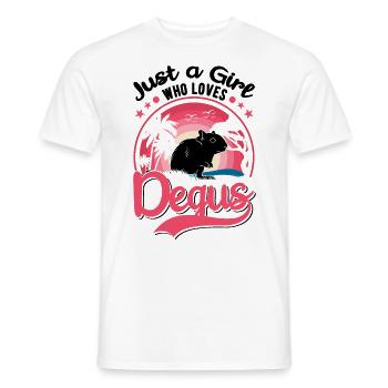 Juste une fille qui aime Degus Girls - T-shirt homme - blanc - Devant - AI Model Male 178 dark (178cm)