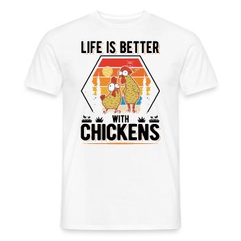 Chicken Farmer Chicken Coop - Men's T-Shirt - white - Front - AI Model Male 178 dark (178cm)