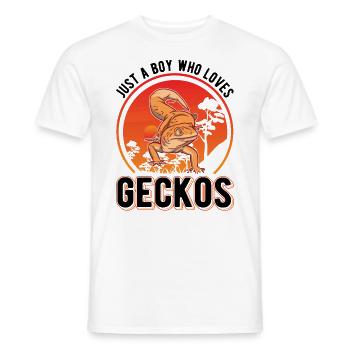 Gecko Junge Leopardengecko - Männer T-Shirt - Weiß - Vorne - AI Model Male 178 dark (178cm)